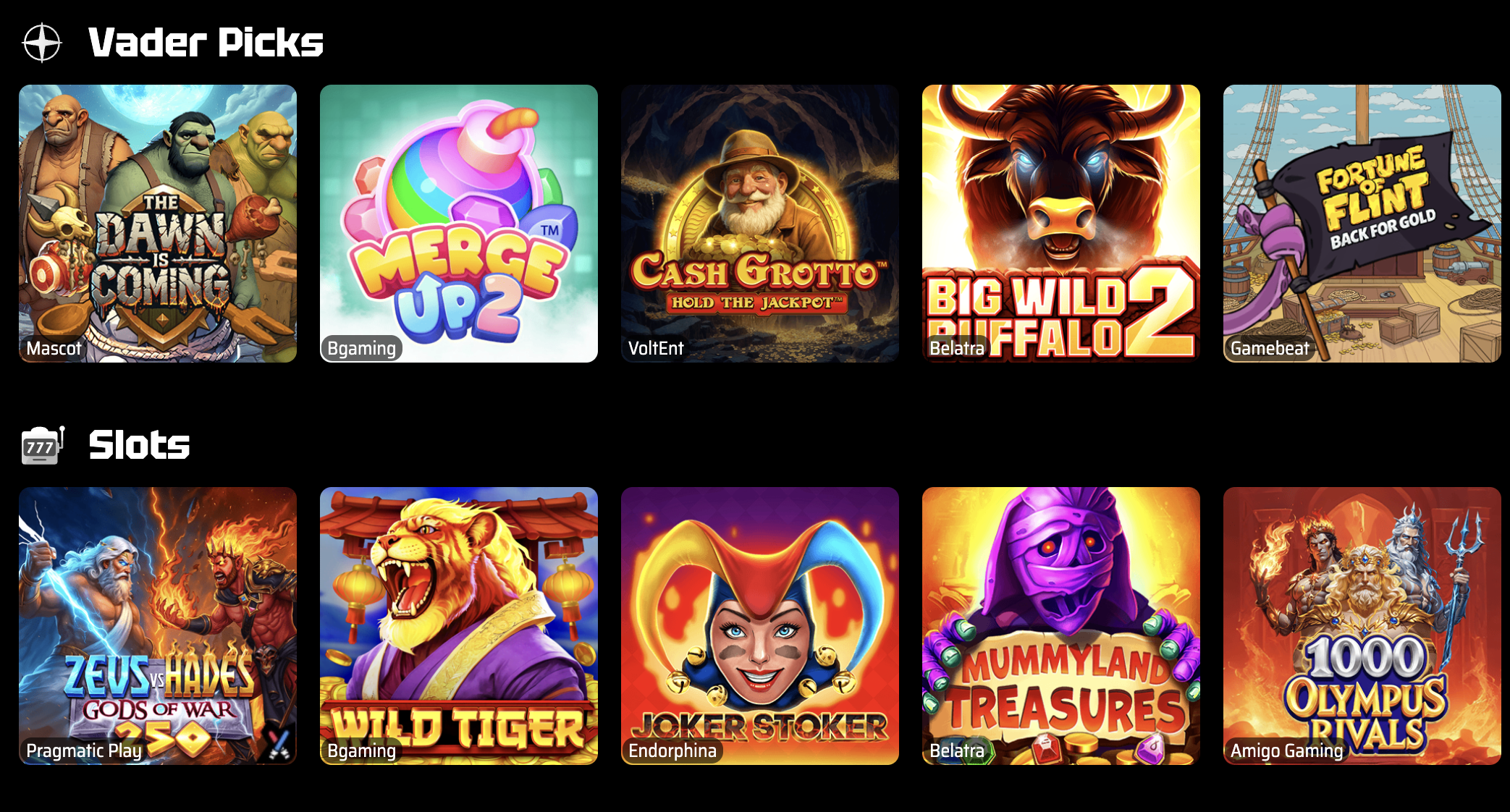 SlotsVader Casino Games